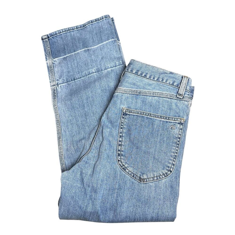 Rag & Bone Lou Crop Straight Slim Jeans Size 28 Tivoli Wash Capri Denim USA Made